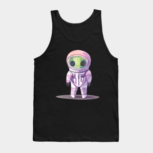 Cute Watercolor Alien in a Spacesuit Tank Top